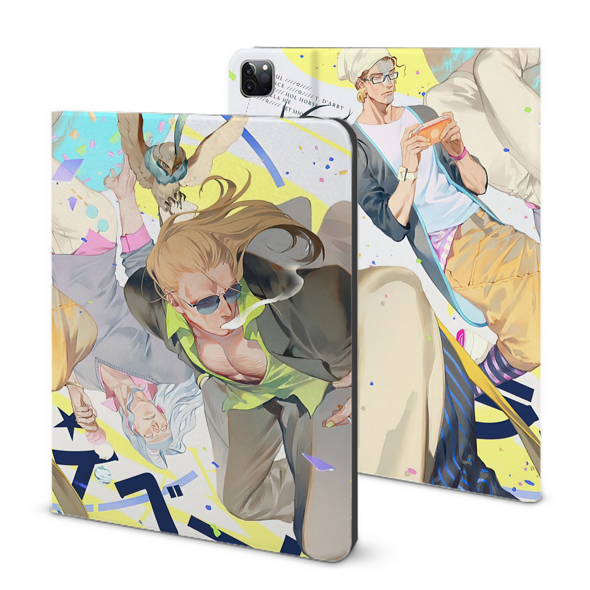 （画像用） ジョジョの奇妙な冒険 JoJo's Bizarre Adventure IPad ケース ブック型 PUレザー TPU 耐衝撃 軽量 薄型 ペン収納なし 全面保護 IPad 各モデル対応